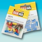 Brawa 3051 All Scale Round Plugs W/crossover Hole -- Yellow. Fixed Price $7.99.