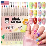 Gellaktik 12 Color Nail Art Pens 3D Polish Set 0.7MM Quick-drying. Fixed Price $19.86.