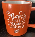 Home Depot Orange Coffee Mug With White Logo. Fixed Price $14.50.