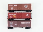 Lot Of 3 Scale Atlas & Micro-trains Mtl Ri Rock Island Railroad Box Cars. Fixed Price $52.95.
