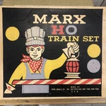 Rare Complete 1950'S Marx Santa Fe Ho Train Set #79542 Lighted Smoking Loco 6096. Fixed Price $192.50.