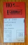 American Model Builders, Inc Ho #240 Window Set For: Railpower SD45. Fixed Price $5.25.
