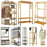 Metal/wooden/bamboo Coat Stand Clothes Hanging Rail Rack Shelf Closet Organizers. Fixed Price $59.91.