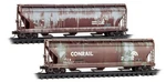 Micro-trains Mtl 98305102 Conrail Prr Weathered 3-BAY Covered Hopper Set. Fixed Price $75.95.