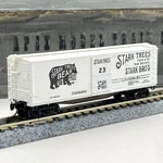 Micro-trains Scale 42010 Stark Brothers Trees Double Wood Sheathed Boxcar 23. Fixed Price $12.99.