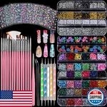 Fandamei Nail Art Kit: Charms, Brushes, Decals, & Dotting Tools - Salon Quality. Fixed Price $18.36.