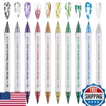 Kalolary 10 Color Metal Glitter 3D Nail Art Pens Set Double-ended Dotting Drawin. Fixed Price $25.66.