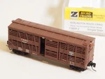 13809-2 Mtl Z-scale 40' Despatch Stock Car Cb&q Burlington. Fixed Price $32.95.