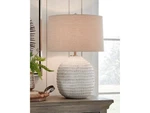 Ashley Furniture Jamon Single Ceramic Table Lamp White & Beige. Fixed Price $155.00.
