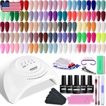 Jodsone Gel Nail Polish Kit 60 Pcs U V Light Soak Off Base Top Coat 55 Shine. Fixed Price $33.62.