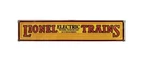 Lionel Electric Trains Metal Railroad Sign - Man Cave, Gifts, Wall Decorations. Fixed Price $36.49.