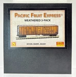 Scale Micro-trains Pacific Fruit Express Weathered Reefer Car 3 Pk Pfe Up. Fixed Price $85.00.