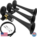 Vixen Horns Train For Truck/car. 3 Air Black Trumpets. Super Loud Db.. Fixed Price $108.44.
