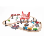 Hape Wooden Train Set Busy City Rail- 51 Pieces Kids Pretend Play Railway. Fixed Price $87.98.