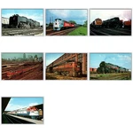 Lot Of 7 Vintage Train Locomotive Postcards Railroad American Free FFBB8 4120. Fixed Price $13.99.