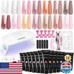Jewhiteny 14-PCS Poly Extension Gel Nail Kit With Slip Solution & 6W Mini Lamp. Fixed Price $35.33.