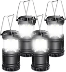 Extrastar 4 Pcs Led Camping Lantern, Battery Powered Compact Black. Fixed Price $31.45.