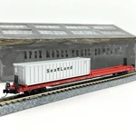 Micro-trains Scale 72213 Dti 89FT Cofc Flat Car 90092 With Sealand Container. Fixed Price $29.99.