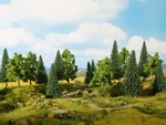 Noch 24623 Scale Mixed Forest Trees -- 1-9/16 3-15/16" Tall (16). Fixed Price $50.99.