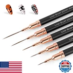 Artdone 5PCS Metallic Nail Liner Brushes Set - Black Tools Long. Fixed Price $15.95.