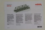 Marklin - Single Track Girder Bridge Z Scale #89759. Fixed Price $22.00.