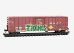 Scale Micro-trains 027 51 550 Bnsf 50' Rib Side Boxcar With Christmas Graffiti. Fixed Price $36.25.