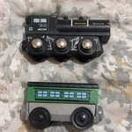 Imaginarium Express Wooden Train Black Green 46794 Engine. Fixed Price $15.00.