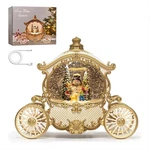 Christmas White Carriage Globe Lantern With Gift Box - Snowman Scene Wat.... Fixed Price $90.14.