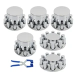Chrome Flat Top Hub Kit Lug Nut Wheel Axle Covers Complete Truck 20 33MM. Fixed Price $120.31.