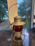 Nos Antique Dressel Arlington At & Sfry Rail Lantern With Red Globe Adlake 400. Fixed Price $249.50.