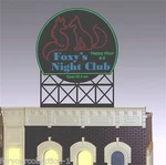 Miller Engineering Foxy's Night Club Animated Neon Sign O/ho Scale #88-2251. Fixed Price $39.99.