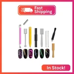 Jerclity 9 Pieces Nail Magnet Tool Set Double-head Flower Design Pen. Fixed Price $12.83.