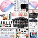 Modelones Poly Nail Gel Kit 48W U V/led Lamp Fall Colors Clear Orange Pink. Fixed Price $56.77.