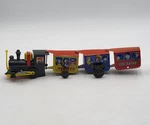 Vtg Mar Toys Litho Tin Zig Zag Train Wind-up Western Comic Express Works Read. Fixed Price $9.99.