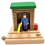 Wood Conductor Shed Crossing Gate Lowers Train Track Thomas Guillane 2001. Fixed Price $7.95.