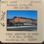 Bnsf 6046 ES44AC Train Locomotive 35MM Slide Kansas City Paul Wester 2008. Fixed Price $7.99.