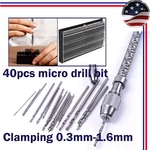 Pin Hand Drill & Mini Twist Bit Set 40 Pcs Micro For Jewelry. Fixed Price $12.59.