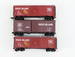 Lot Of 3 Scale Atlas & Micro-trains Mtl Ri Rock Island Railroad Box Cars. Fixed Price $52.95.