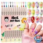 Gellaktik 12 Color Nail Art Pens 3D Polish Set 0.7MM Quick-drying. Fixed Price $22.25.