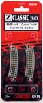 Z Rokuhan R019 R127MM 26* Curved Track 2/PKG Wooden Design Ties. Fixed Price $9.00.