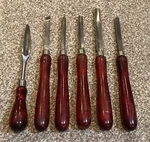 Six Woodworking Cutting Chisel Lathe Tools Craftsman Goodall Platt. Fixed Price $39.95.