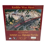 Sunsout Puzzle Keddie Wye Meet Train 1000 Piece By Larry Fisher #49441. 19"X30". Fixed Price $28.00.