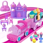 Tracks Car Toys Set For Age 2 3 4 5 6 7 Year Girls , Pink Princess Train .... Fixed Price $35.11.