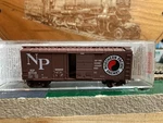 Micro Trains Scale Northern Pacific 40' Boxcar With Sliding Door. Fixed Price $13.96.