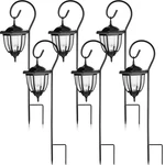 Hanging Solar Lantern Lights Outdoor 6 Pack With Shepherd Hooks Garden Cor. Fixed Price $84.47.
