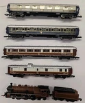 Z Scale Marklin 8108 Mini Club Orient Express Set Steam Loco 4 Passenger Cars. Fixed Price $280.00.