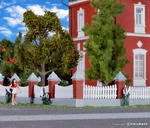 Wooden Fence With Masoned Base And Double Door Gates Ho Gauge Kibri Kit 38630. Fixed Price $41.17.