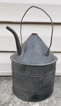 Antique Vintage Early Railroad Oil Can Tin Kerosene Pail Train Primitive Old Gas. Fixed Price $69.95.