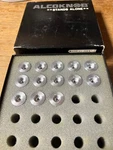 Box Of 13 New Alco Knobs KS-500A 1/8" Solid Alum. Fluted W/line Indicator. Fixed Price $50.00.