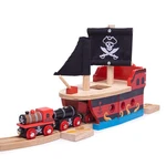 Bigjigs Rail Wooden Pirate Ship Galleon - Accessories For Train Se. Fixed Price $75.22.